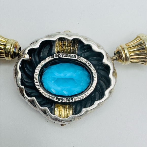 David Yurman Renaissance Choker Necklace With Topaz And Gold - Picture 8 of 8